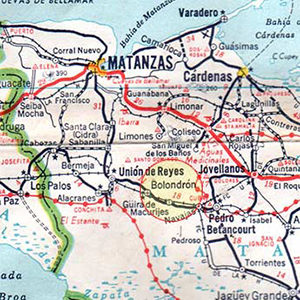 Ubicación de Bolondrón en la provincia de Matanzas.