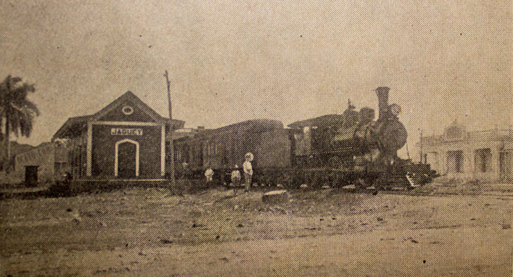 Estación del ferrocarril en Jagüey Grande. Magazine La Lucha Ca. 1923