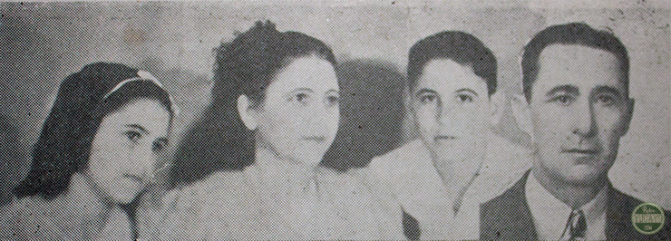 José A. Naranjo Sotolongo y su esposa Juana Rosa Morales, sus hijos Pepín y Rosa Lina.
