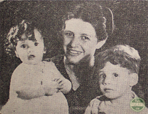 Josefina Lima de Padrón y sus hijos Osvaldito y Carmencita.