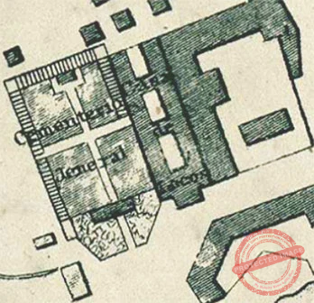 Cementerio General o de Espada en 1857. Plano Pintoresco de La Habana. J. M. de la Torre.