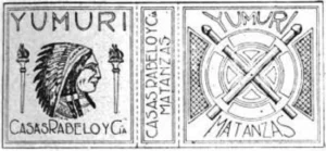 Yumurí, marca de comercio que amparaba los fósforos de Casas Rabelo y Cía.