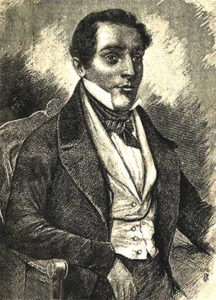 José María Heredia. Litografía de Vázquez.