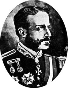 Excmo. Sr. D. Valeriano Weyler, nuevo gobernador y capitán general de la Isla; dibujo de Del Barrio publicado en El Fígaro de 9 febrero 1896, el día anterior a la llegada de Weyler a Cuba.