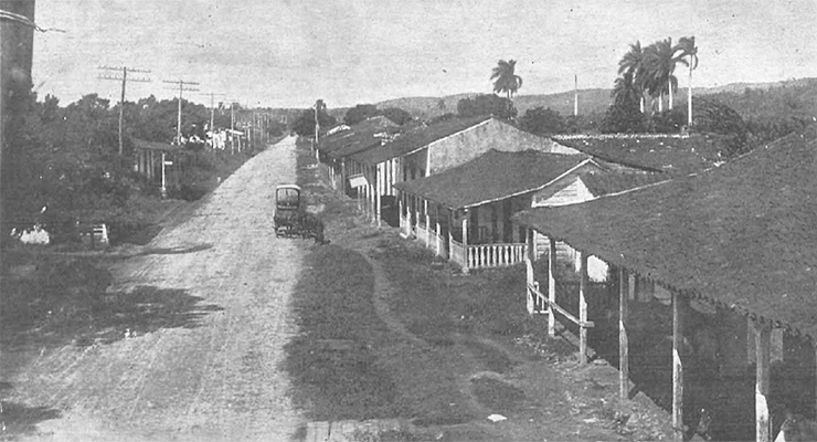 Caserío de Ceiba Mocha. - Vista de la carretera de la Habana a Matanzas (1919).