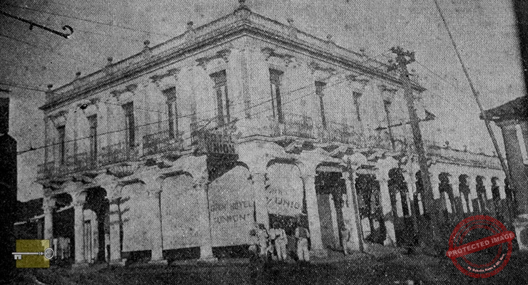 Edificio del Hotel Unión de Celestino García en Unión de Reyes, Matanzas (Ca. 1924).