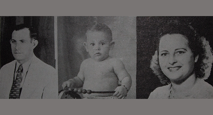 Demetrio Hernández Castro, su esposa María Rafaela Pino y su hijo Humberto Hernández Pino (Ca. 1942).