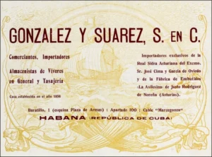 Publicidad de González y Suárez, S. en C.en la Revista Mercurio, Barcelona ca. 1919.