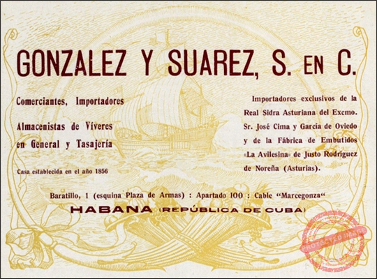 Publicidad de González y Suárez, S. en C. en la Revista Mercurio, Barcelona ca. 1919.