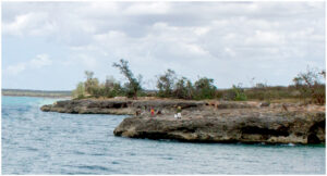 Vista de la línea costera y de los riscos en Playa de Buey Vaca, Matanzas, lugar de la tragedia.