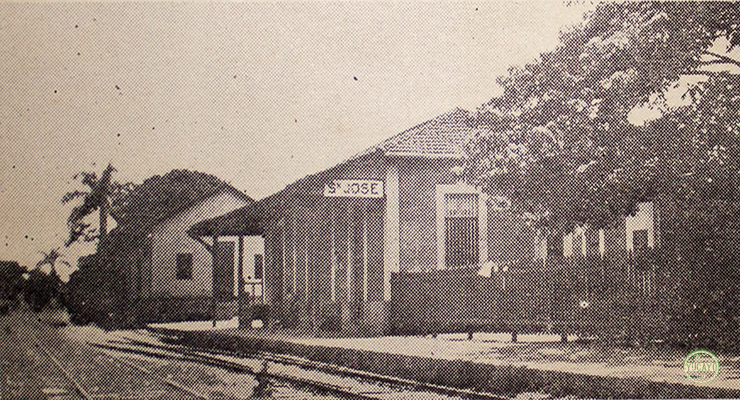 Estación de los Ferrocarriles Unidos de la Habana en el pueblo de San José de los Ramos. Línea de Los Arabos hasta Altamisal (Ca. 1941).