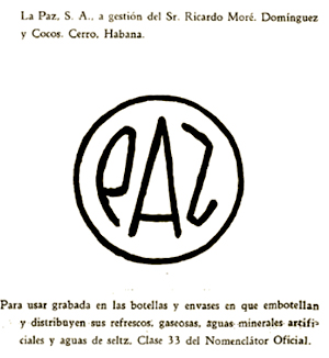 Imagen de comercio pedida en 1938 para ser grabada en los productos La Paz.