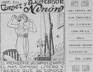 Anuncio de los Corsés Ninón de Abelardo Queralt en 1915.