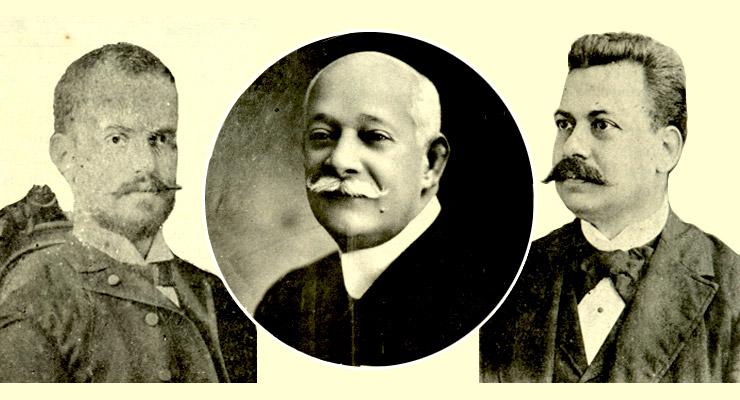 Directores del periódico El Comercio. De izq. a der. José Renté de Vales, Lorenzo de Beci y Ernesto Lecuona.