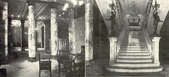 Hall de entrada y escalera principal del Casino Español de la Habana (Ca. 1917).