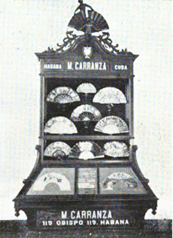 Estante de exhibición de La Especial de Carranza enviado a la Exposición de Buffalo, E.U. en 1901.