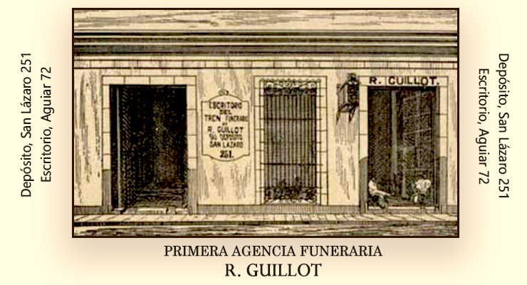 Anuncio de la Agencia Funeraria R. Guillot en el directorio comercial de la Habana para 1883-1884.