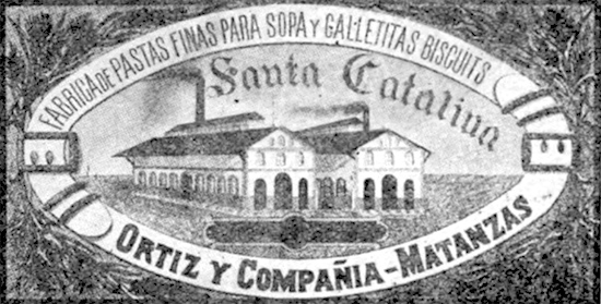 Marca que identificaba los productos de la Fábrica de Pastas Alimenticias y Fideos Ortiz en 1923.