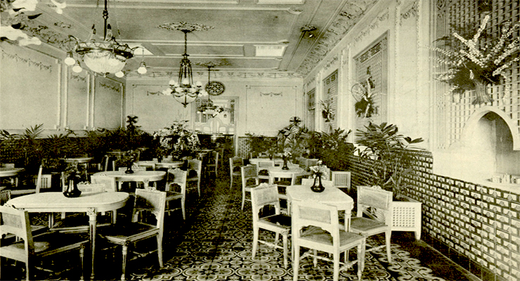 Salón de refrescos de  El Ideal Room de Sainz y Paz en la Habana (Ca. 1925).