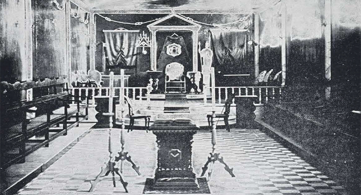 Vista interior del Templo Masónico Fernandina de Jagua en Cienfuegos (Ca 1904).