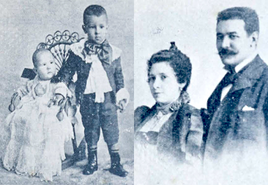 Diego Fernández y su esposa Concepción Villasuso. Sus hijos Diego y José Fidel Fernández Villasuso.