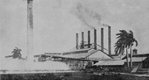 Central Francisco en Camaguey, aspecto de la casa de maquinarias (Ca. 1920).