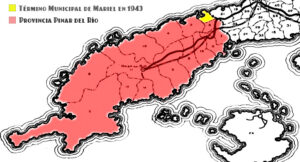 Municipio de Mariel en la provincia de Pinar del Río según el Atlas del Censo de la República de Cuba en 1943.