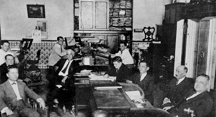 Oficina de la casa J. A. Palacio antes Izquierdo y Compañía en la Habana (Ca. 1925).