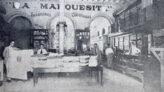 Interior de la tienda La Marquesita en Matanzas (Ca. 1924).