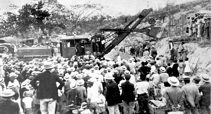 Inauguración de los trabajos de la Carretera Central en San Francisco de Paula, provincia de la Habana.