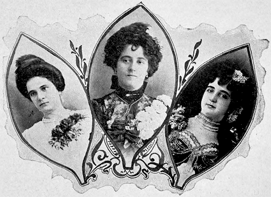 Señoritas de Batabanó. María de las Nieves, Teresa Díaz y Concepción Campos (Ca. 1903).