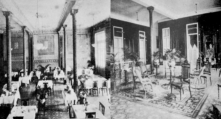 Hotel El Globo de Pinar del Río. Salón Comedor y Salón rojo (El Fígaro 1918).