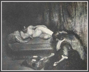 Obra Superstición de Manuel Mantilla Béjar en el Salón de Bellas Artes 1918.