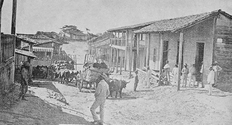 Poblado de Songo en Santiago de Cuba atacado por los insurrectos en la Guerra de Independencia comenzada en 1895.