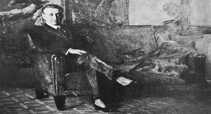 Salón de Bellas Artes de 1921. Retrato del político y financiero Pedro Marín Herrera obra del pintor Esteban Valderrama expuesto en el IV Salón de Pintura.