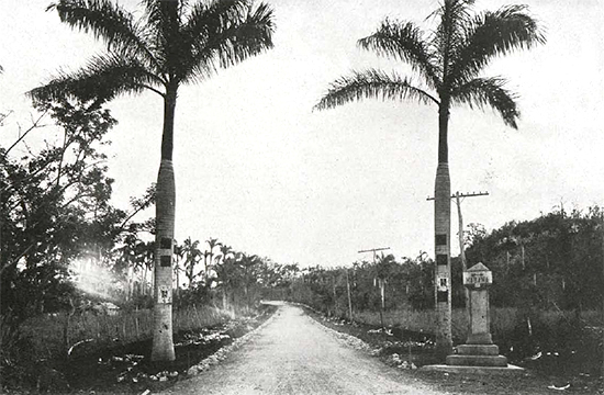 Carretera Central de Cuba. Límites de las provincias La Habana y Matanzas (Ca. 1928).