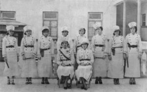 Señoritas que participaron y tuvieron a su cargo la conservación del orden en la Verbena Benéfica de Sagua la Grande ca. 1935.
