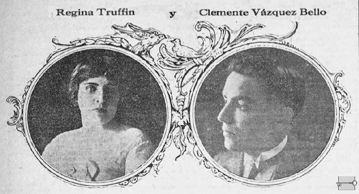 Regina Truffin y Clemente Vázquez Bello (Ca. 1917).