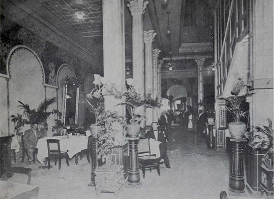 Aspecto interior del Restaurante El Prado de la Habana (Ca. 1910).