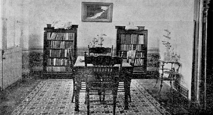 Colegio Amelia de Vera biblioteca para uso de las alumnas (Ca. 1911).