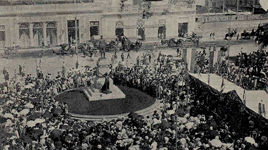 Vista de la inauguración de la estatua de Martí en Matanzas el 24 de febrero 1909.