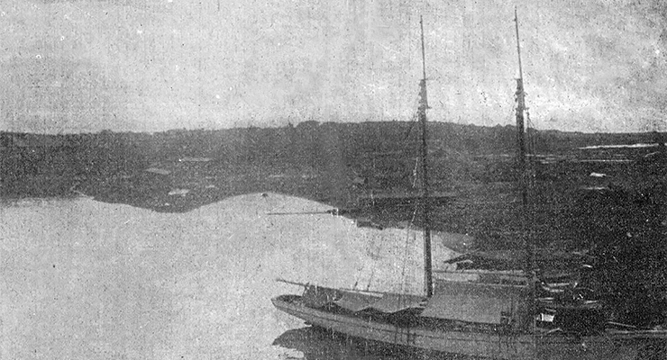 Astudillo y Compañía S. en C. vista general del astillero en el río Almendares, Habana (Ca. 1918).