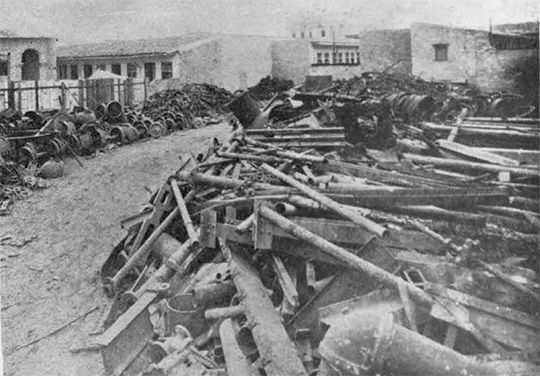 Fundición de Eudaldo Geli. Vista del depósito de hierro viejo (Ca. 1919).