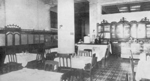 Aspecto del restaurante del Hotel Manhattan en la Habana (Ca. 1919).