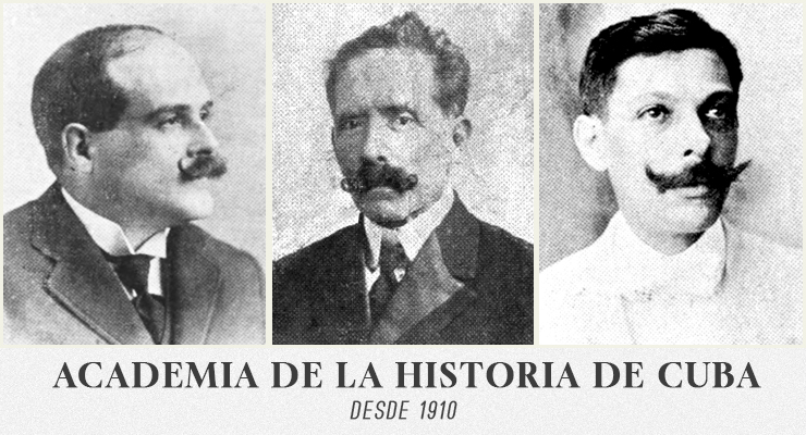 Miembros de la Academia de la Historia de Cuba. De izquierda a der. Rodolfo Rodríguez de Armas, Rafael Cruz Pérez, (Presidente de edad) y Tomás Jústiz del Valle.