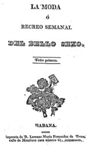 Facsímile de la portada de “La Moda ó Recreo Semanal del Bello Sexo”.