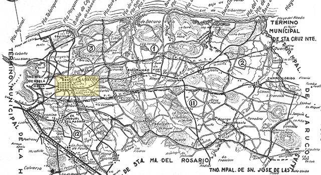 Plano del municipio de Guanabacoa según el censo de 1943.