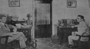Doctores Otto Bluhme y Francisco Solano Ramos en las oficinas del Laboratorio Bluhme y Ramos (Ca. 1918).
