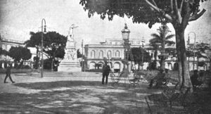 Parques de la Habana. Estatua de José Martí en el Parque de Martí o Central (Ca. 1910)
