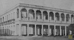 Vista exterior del edificio de la Colonia Española de Caibarién inaugurado en 1908.